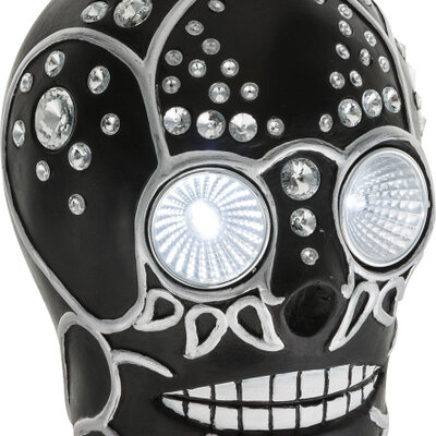 Globo solarna lampa crno-srebrna lobanja