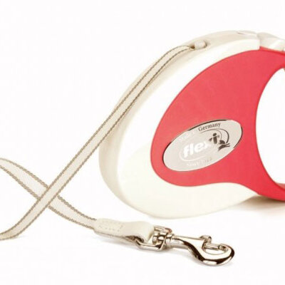 Flexi Povodac za pse Collection M Tape 5m White-Red