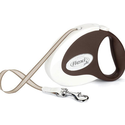 Flexi Povodac za pse Collection S Tape 3m White-Brown