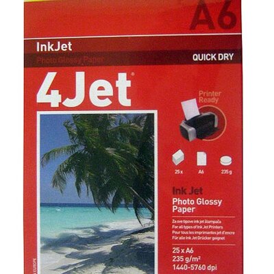 4Jet InkJet Foto Papir A6, 1/25