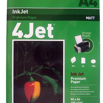 4Jet InkJet Mat Foto Papir A4, 1/50