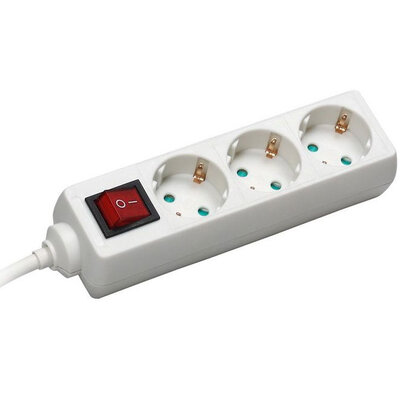 Commel produžni kabl sa 3 utičnice i prekidačem 5 m beli