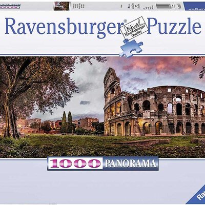 Puzzle 1000 delova Zalazak sunca nad Koloseumom, Rim - Panorama Ravensburger 15077