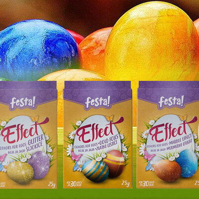 Komplet boja za uskršnja jaja sa specijalnim efektima - poklon Bamboo korpa