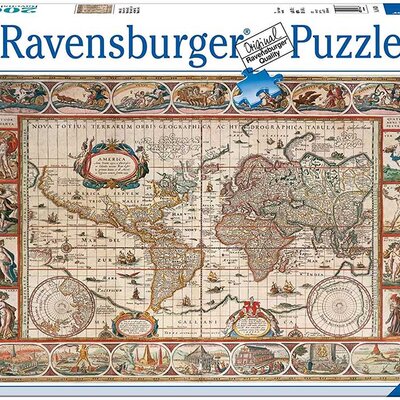 Puzzle Slagalica 2000 delova Mapa sveta iz 1650. Ravensburger 16633