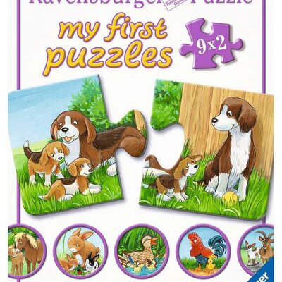 Puzzle za najmlađe Životinje porodično 9x2 dela My First Puzzles Ravensburger 05072