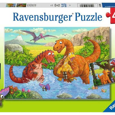 Puzzle 2x24 dela Dinosaurusi se igraju Ravensburger 05030