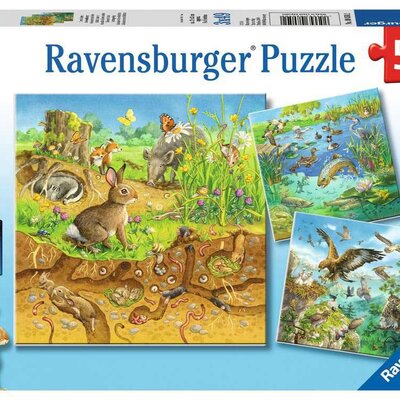 Puzzle 3x49 delova Životinje u svojim staništima Ravensburger 08050