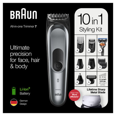 Braun 10U1 Trimer sa punjivom baterijom MGK7221 BLK/MTGREY +RZR
