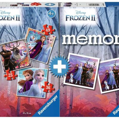 RAVENSBURGER puzzle + društvena igra Memorija - Disney - FROZEN II RA03032