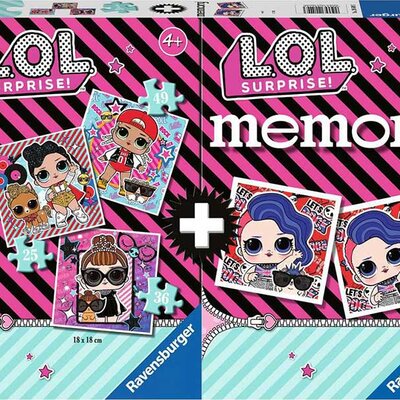 RAVENSBURGER puzzle + društvena igra Memorija - LOL Surprise RA20549