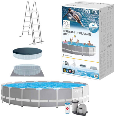 INTEX 26756 BAZEN PRISM FRAME 610 x 132 cm Sa Merdevinama, Pumpom, Pokrivkom i Podlogom