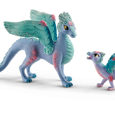 SCHLEICH Figurice Bayala - 2 figure - Cvetni zmajevi mama i beba - Porodica zmajeva 70592