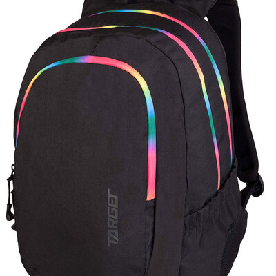 TARGET 3 ZIP Duel - Ranac za školu BLACK Rainbow 26642