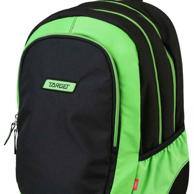 TARGET 3 ZIP Duel - Ranac za školu BLACK Green Apple 21300