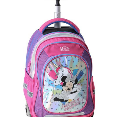 Školski ranac sa točkićima Play - Minnie Mouse, Belive in unicorn