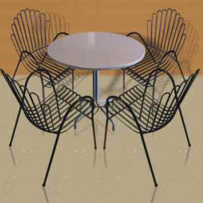 Baštenska garnitura Val/Rondo bela 2159