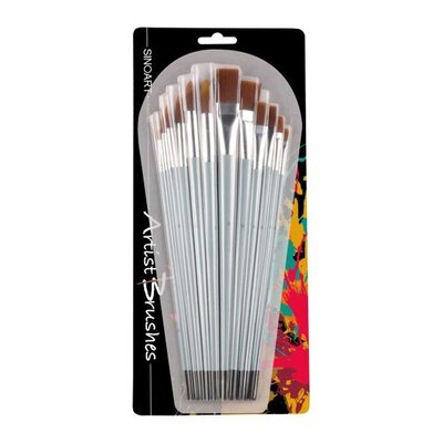 Komplet četkica za slikanje 12 komada, 6 ravnih + 6 okruglih Bruegel Pop Brush 622012