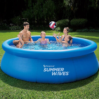 Bazen na naduvavanje sa filter pumpom i merdevinama 366x91cm Polygroup Summer Waves Quick Set