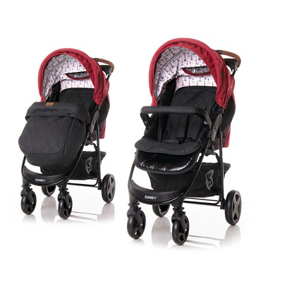 LORELLI Kolica za bebe DAISY sa zimskom navlakom Red Black Lighthouse