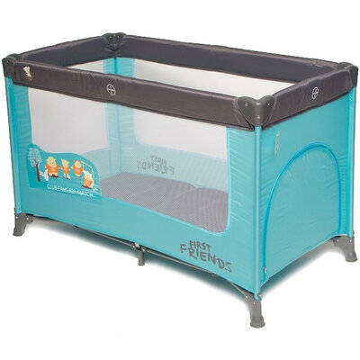 BBO Prenosivi krevetac Krevet torba DREAM AND PLAY 1 nivo Light Blue - Print P902LBLUE