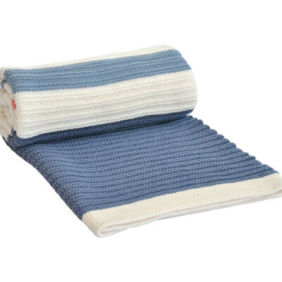 KIKKA BOO Ćebence za bebe STRIPES Dark Blue - Red 31103010022