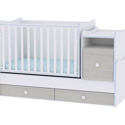 LORELLI Drveni krevetac 3u1 TREND PLUS White-Blue Elm 10150400033