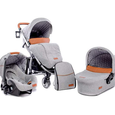 KIKKA BOO Kolica za bebe MADRID 3 u 1 Grey 31001010005