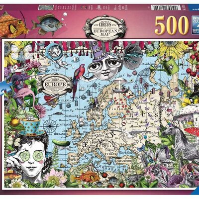 Puzzle 500 delova Quirky Circus European map Ravensburger 16760