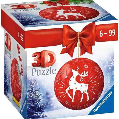 Novogodišnja kugla od puzli Crveni irvas Ravensburger 3D Puzzle 11495