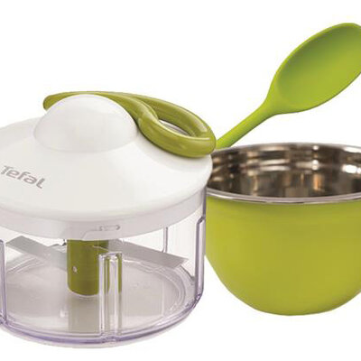 Tefal set ručna seckalica, posuda inox i silikonska varjača