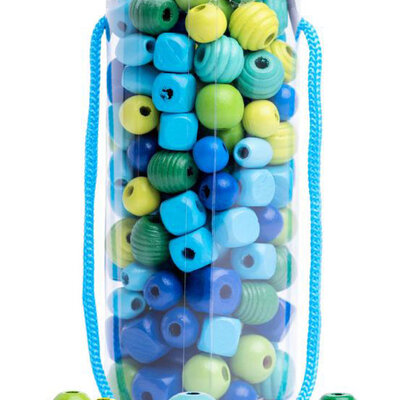 Woody Drvene perle za nizanje - Plave 90217