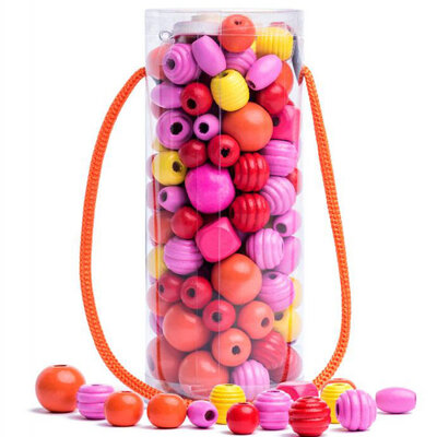 Woody Drvene perle za nizanje - Crvene 90218