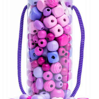 Woody Drvene perle za nizanje - Roze 90219