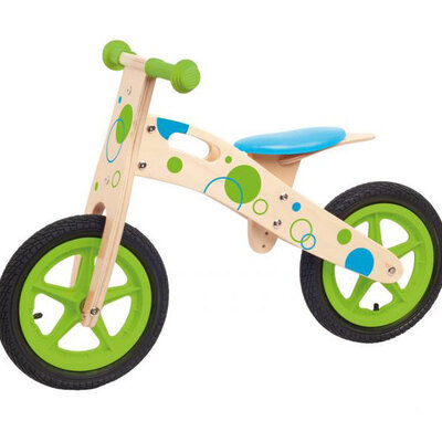 WOODY Dečiji drveni balans bicikl - bicikl bez pedala - zeleni 91189