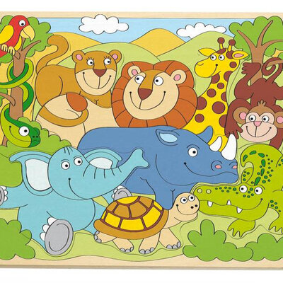 WOODY Drveni puzzle 9 delova Afričke životinje 91930