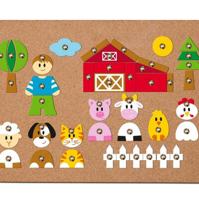 WOODY Kreativni set sa tablom od plute - Farma 90701