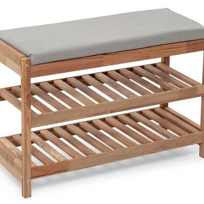 Cipelarnik sa klupom bienWood BIE7005 Sivi jastuk