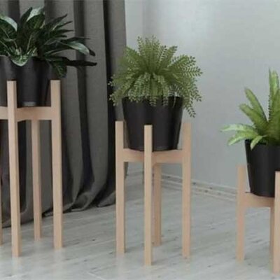 Tri dekorativna stalka za saksije bienWood BIE7001