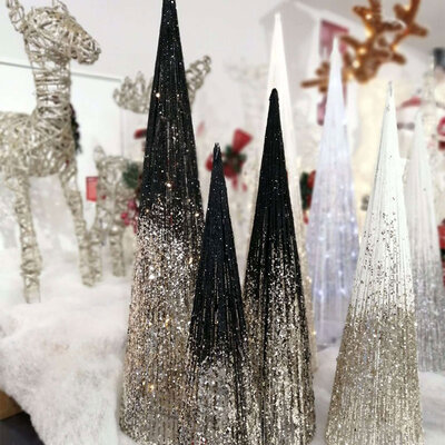 Svetleća LED Kupa Shiny Cone Black 50 cm