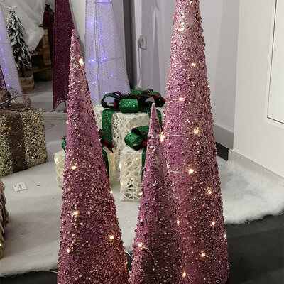 LED Svetleća Kupa Pearl Cone Visina 60 cm Roze