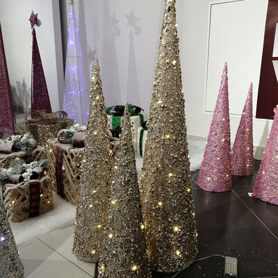 LED Svetleća Kupa Pearl Cone Visina 50 cm Zlatna