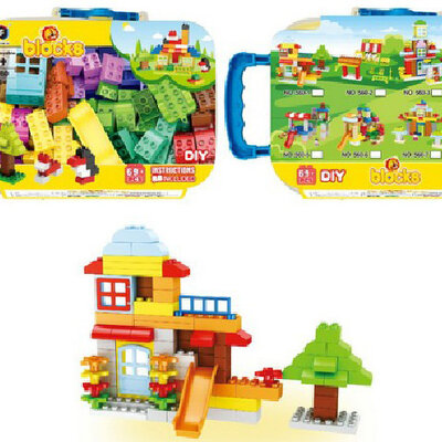 Dečije kocke Plastične kocke u kutiji KOFER 69 delova 876028