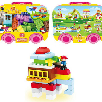 Dečije kocke Plastične kocke u kutiji AUTOBUS 49 delova 876029