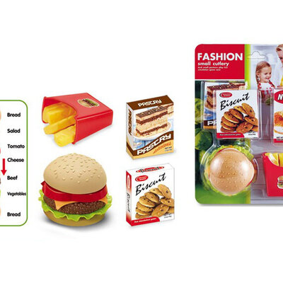 Dečija igračka Set brza hrana Hamburger, pomfrit i kolači 79 870005