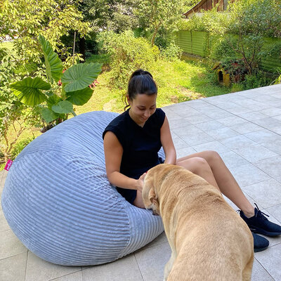 Lazy Bag Extra Jumbo štraftice plavi od mikrofibera