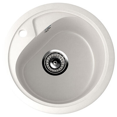 Granitna sudopera sa sifonom Ulgran U500-341 okrugla mlečno bela