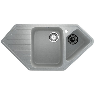 Granitna ugaona dupla sudopera sa sifonom Ulgran U409 siva