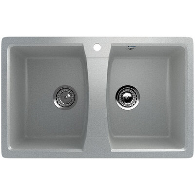 Granitna dupla sudopera sa sifonom Ulgran U402 siva