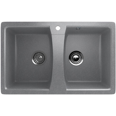 Granitna dupla sudopera sa sifonom Ulgran U402 grafit